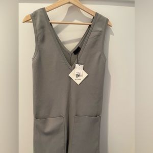 NWT Japanese neutral gray knit front pocket jumpsuit in o/s